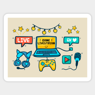 Game Streamer elements concept Sticker